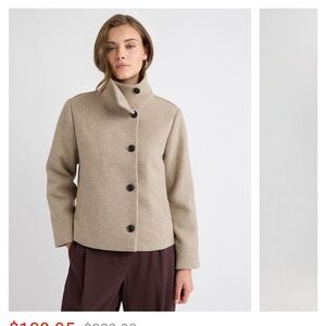 Wool blend funnel neck coat